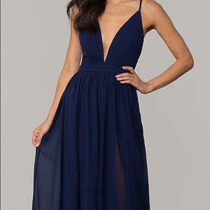 PromGirl Low V-Neck Maxi Dress